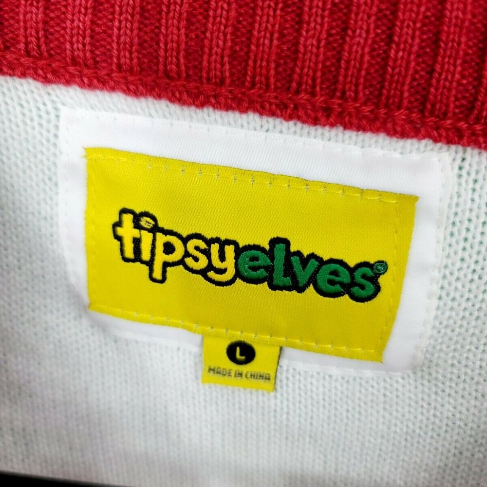 NWT Tipsy Elves Siamese Twin Two-Person Ugly Christmas Sweater Naughty & Nice L - Picture 4 of 9